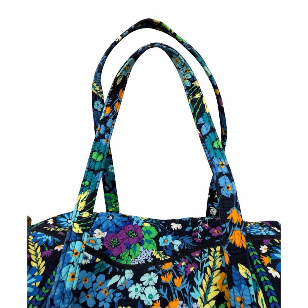 Vera Bradley Weekender Travel Bag Midnight Blues Zipper Floral Pocket Gift 1094 - Picture 10 of 15